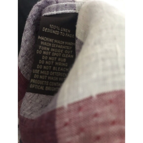 Rodd & Gunn Short Sleeve Button Up Shirt Men's Medium 100% Linen Red White Blue - Picture 3 of 9